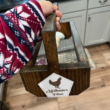 Personalised Farm Family Egg Collection Basket