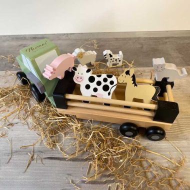 Personalised Wooden Farm Tractor Page Boy Gift Flower Girl Gift